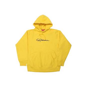 Bluzy Supreme Klasyczne Script Zakapturzony Żółte | PL269VD