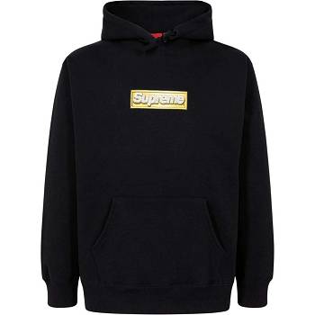 Bluzy Z Kapturem Supreme Bling Box Logo Czarne | PL489OR