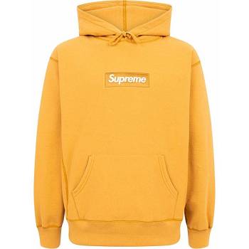 Bluzy Z Kapturem Supreme Box Logo Żółte | PL488IS