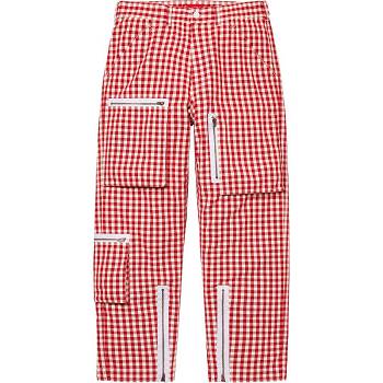 Spodnie Supreme Gingham Flight Pant Czerwone | PL393JJ