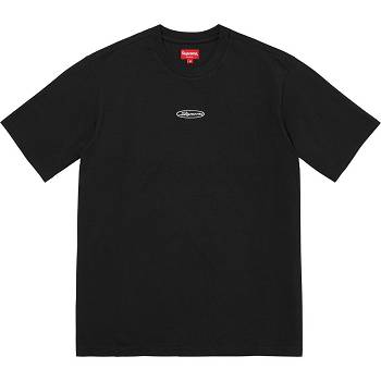 Swetry Supreme Oval Logo S/S Top Czarne | PL337DN